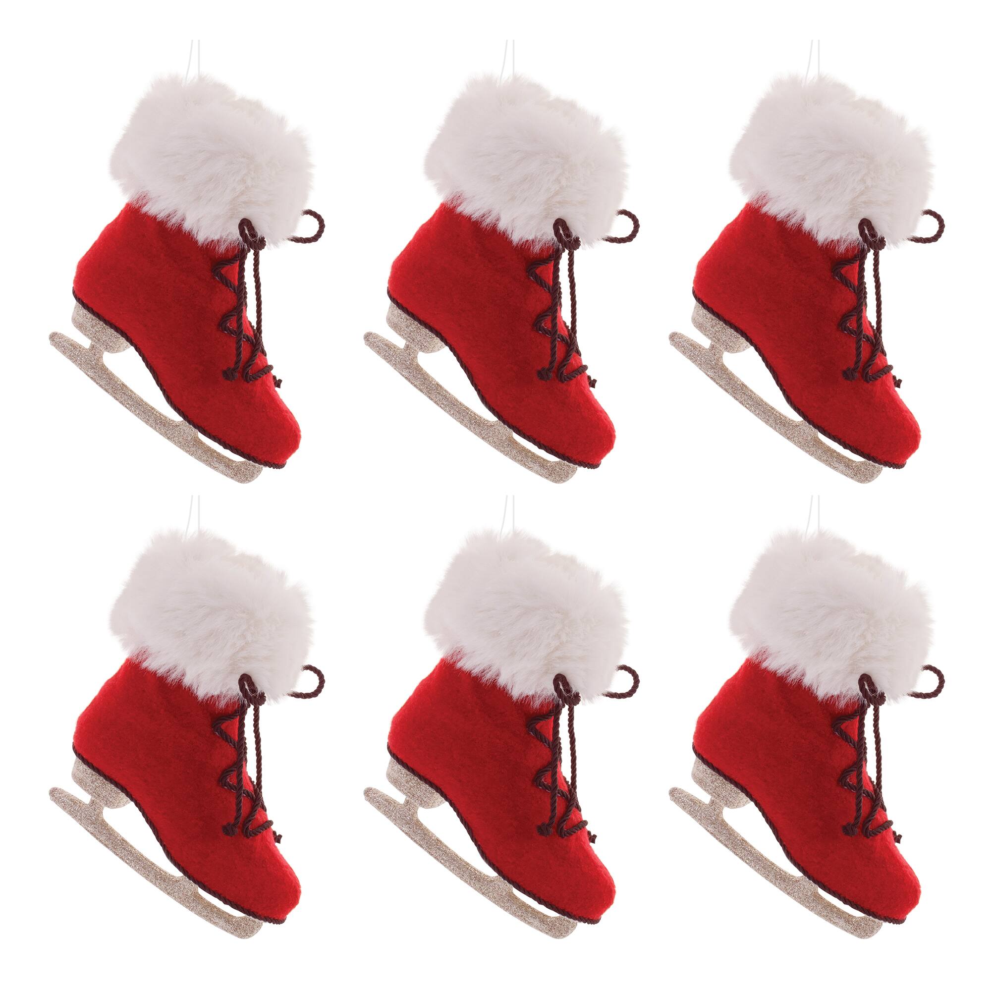 7.25" Fluffy Ice Skate Ornaments, 6ct.